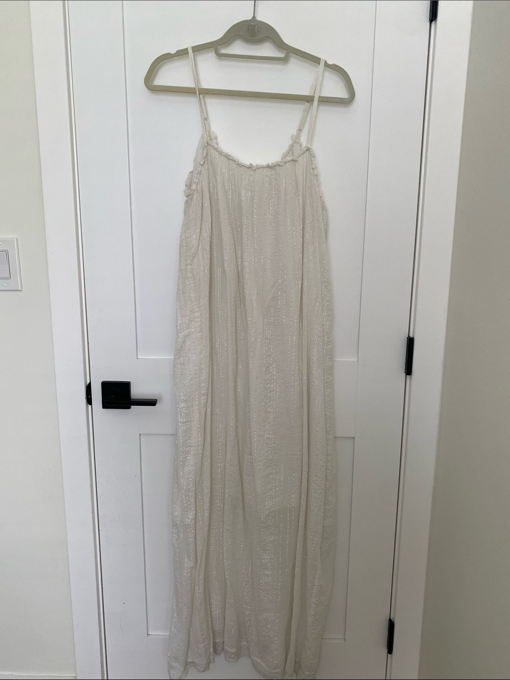 lovestitch Cream Maxi Slip Dress with Delicate Straps